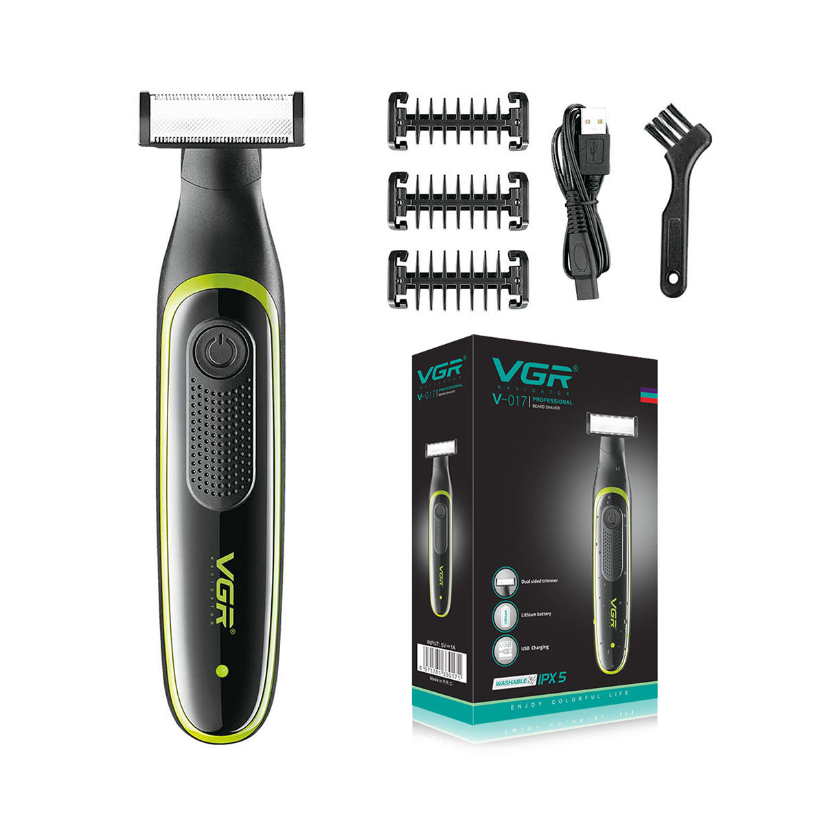 VGR V-017 Rechargeable waterproof Beard Blade single-head electric shaver suitable for men