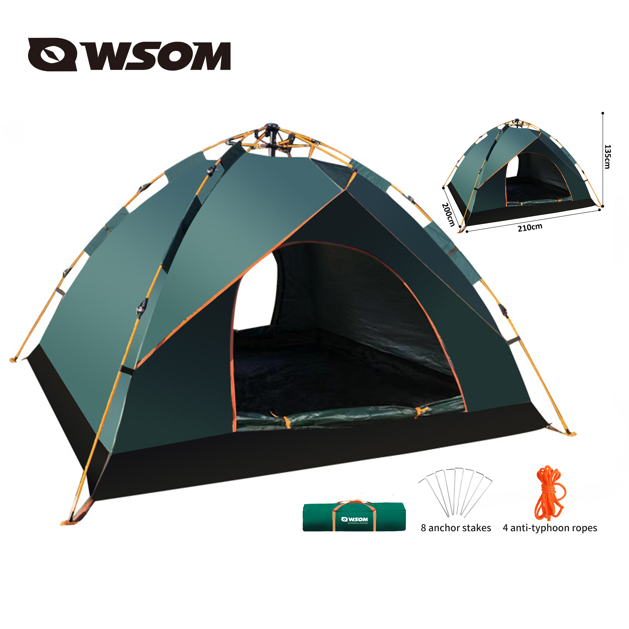 Dark green imitation double-layer large tent HW-201189