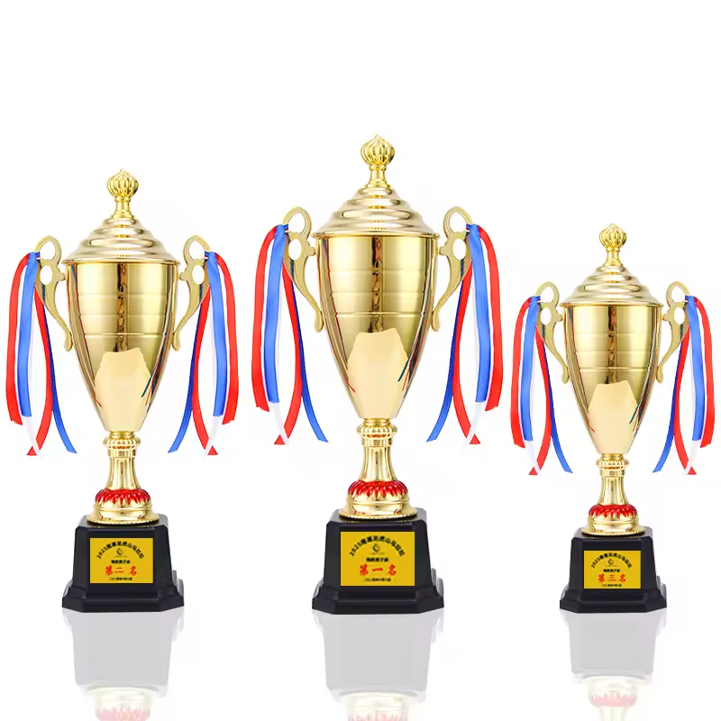 Gold-plated trophy - Special football league championship trophy for sports competition awards, customizable