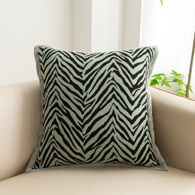 Chenille zebra print pillowcase details Picture