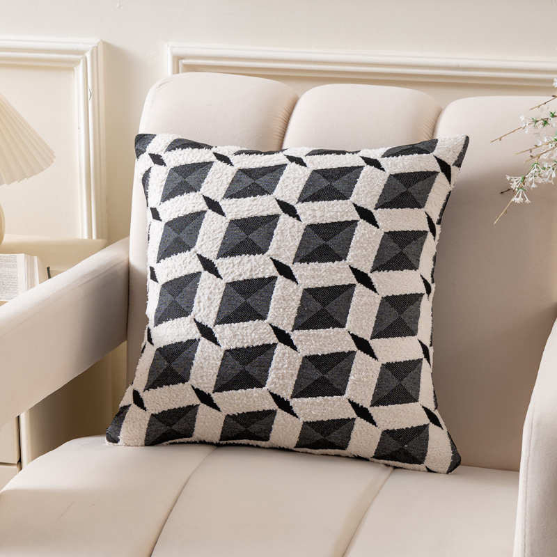 A pillowcase with a rhombic pattern of looped fleece Application Scenario