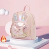 Big tail cat sequined rabbit children's backpack, cute backpack, fashionable and individual, trendy bow, travel and school small schoolbag details Picture