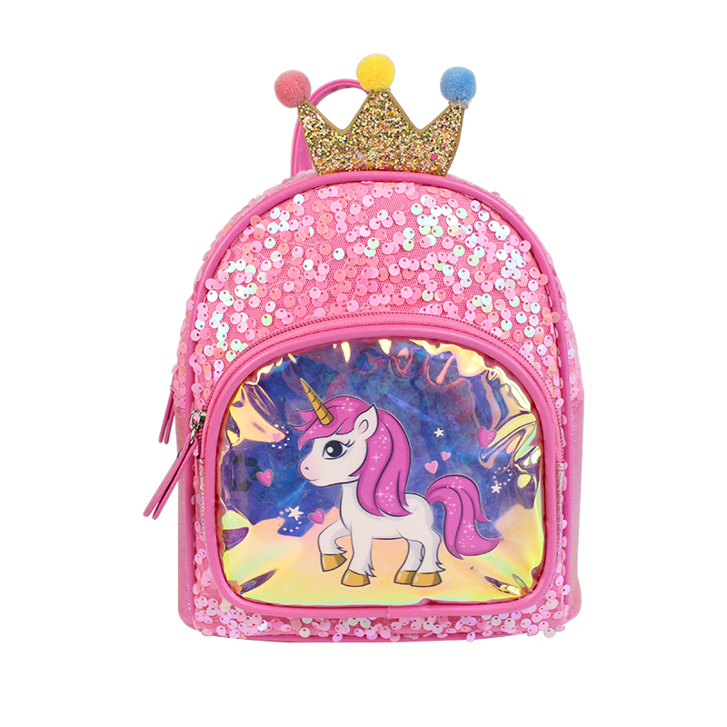 Big tail cat sequined unicorn children's backpack cartoon image Love Princess Girls Fashionable and cute children's backpack Application Scenario
