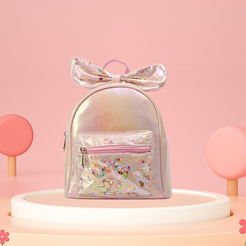 大尾猫甜美可爱蝴蝶结儿童斜挎包女童包包可爱小书包时尚小儿童包