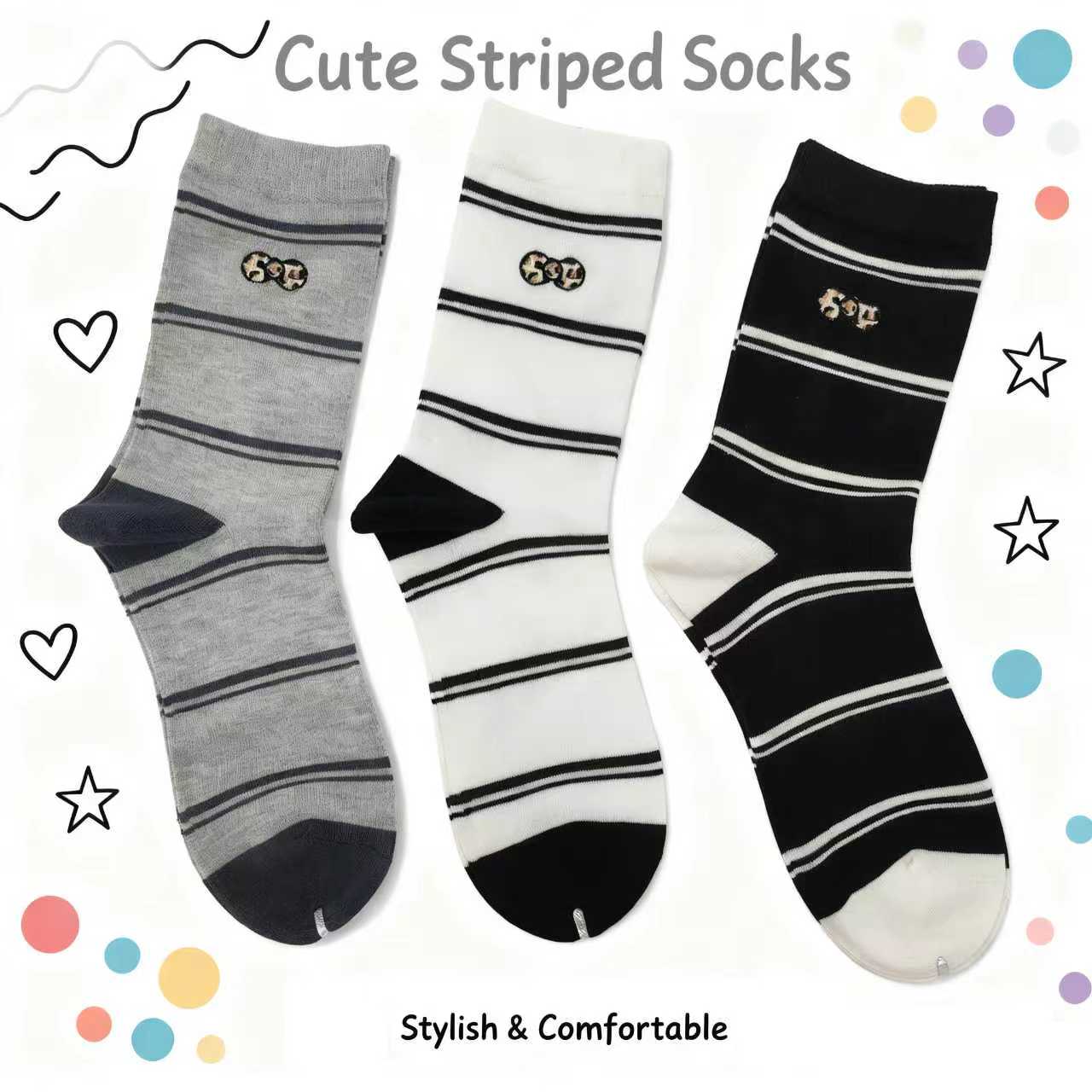 Cute and fun striped socks - a trendy and playful choice