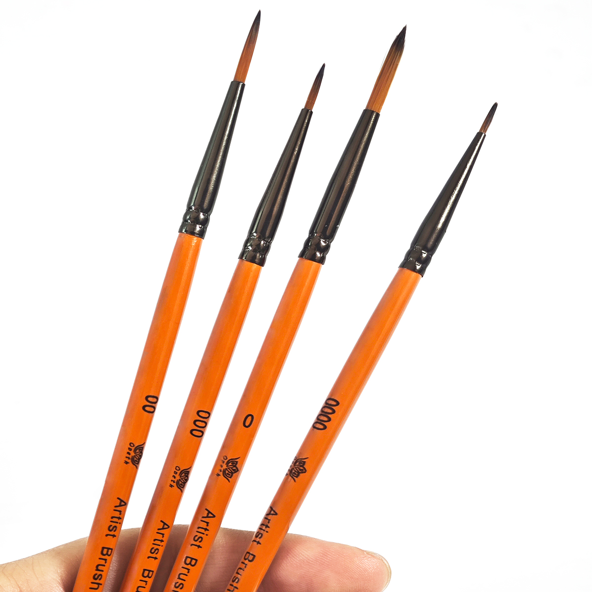 4 支装超细细节画笔套装 — 尼龙毛材质 丙烯、水彩、手工创作、模型上色、手办彩绘、石头彩绘专用 专业画师与业余爱好者适用 details Picture