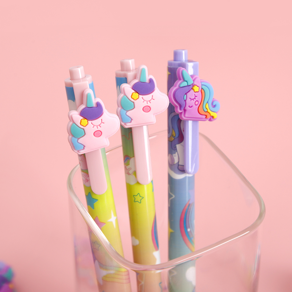 独角兽挂饰按动中性笔 —— 卡通可爱款 女生学生文具 Specification image