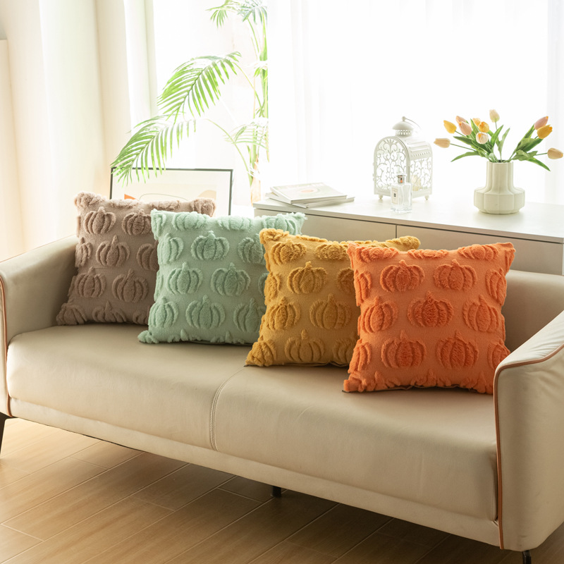 Rabbit fur pumpkin pattern pillowcase Specification image