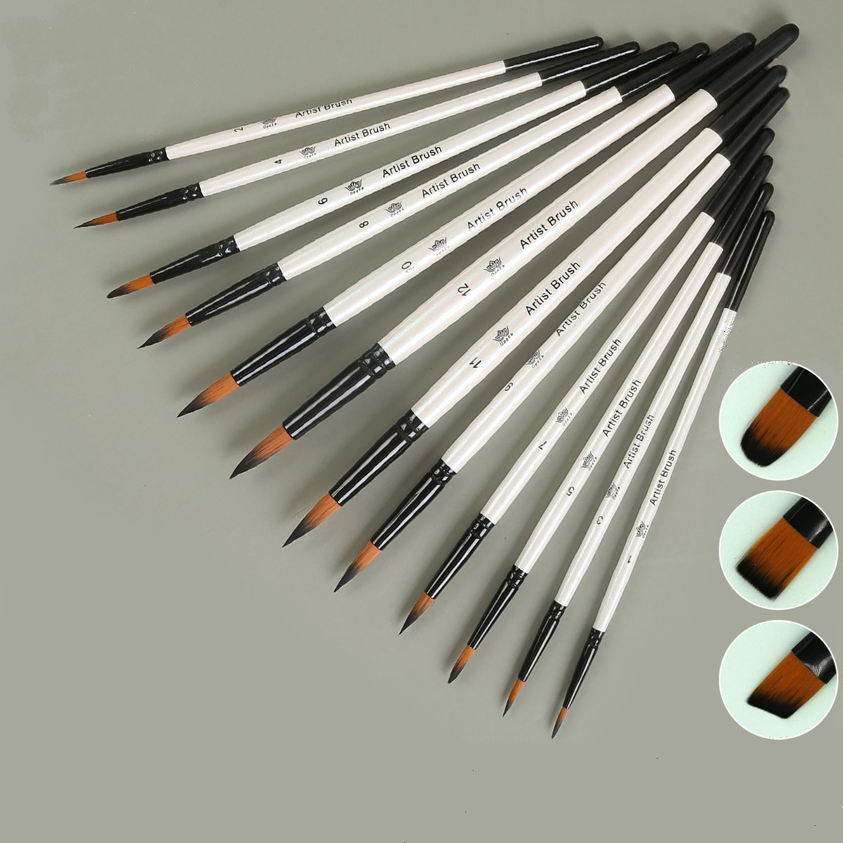 12-piece professional brush set - Multiple styles of brush tips made of nylon bristles, suitable for acrylic, watercolor and oil painting creation. Preferred art supplies for Christmas, Halloween and Thanksgiving gifts