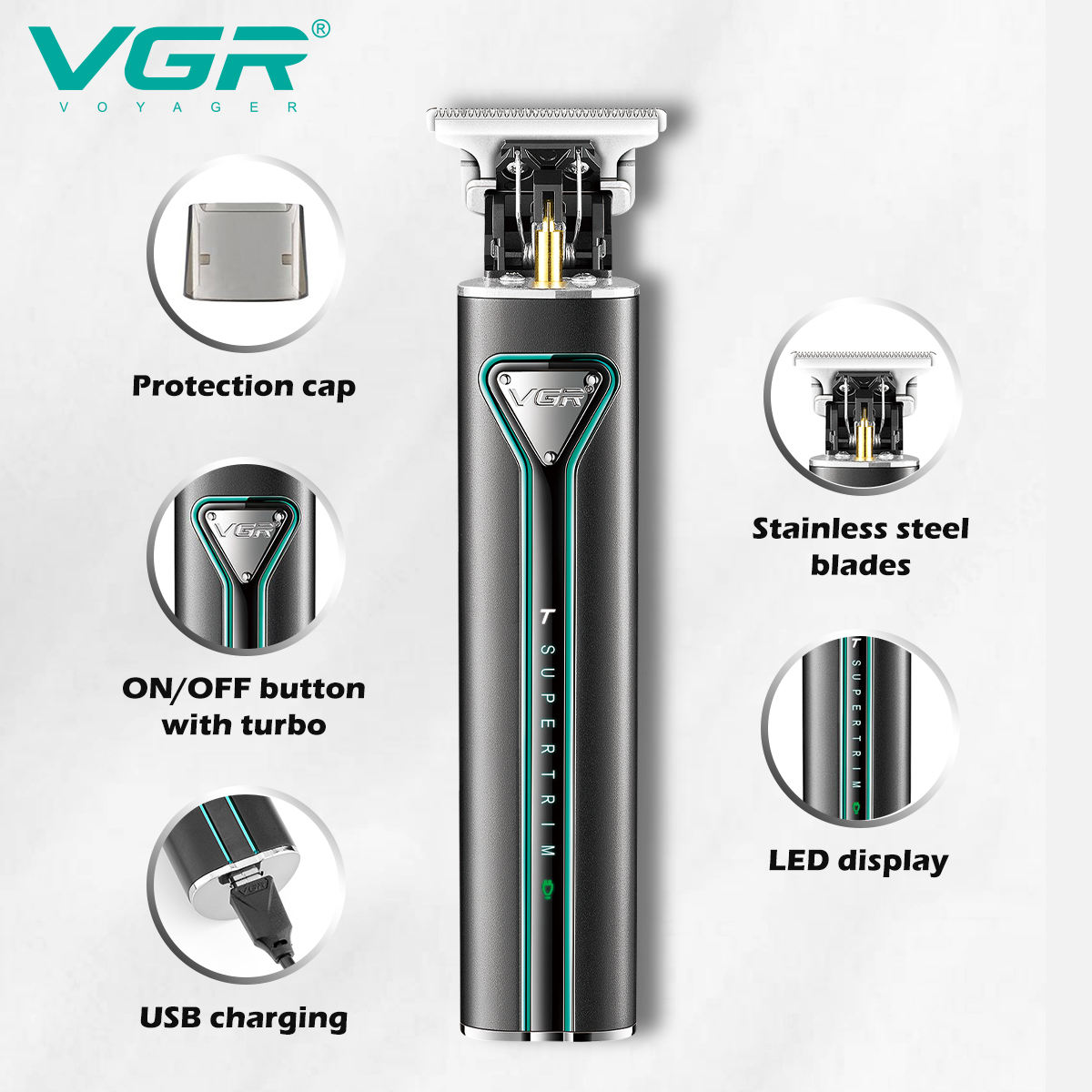 VGR V-009 Hair Clipper, beard trimmer, electric shaver, Professional wireless men's hair clipper Application Scenario