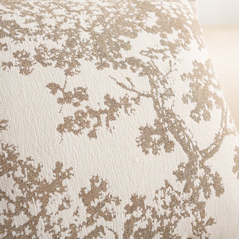 雪尼尔奶油风杨树图案抱枕套 Item Picture