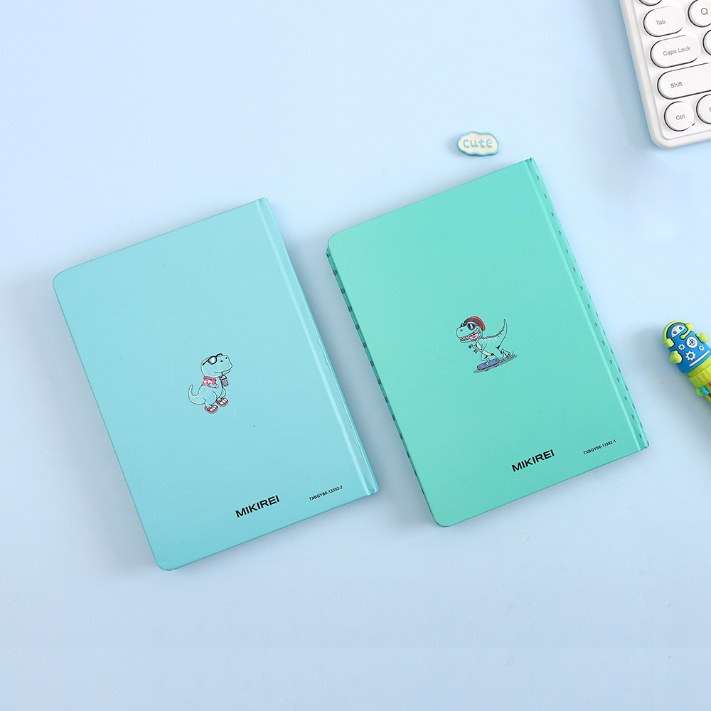 A5 hardcover student Notebook - Thick, rounded corner design with dinosaur patterns details Picture