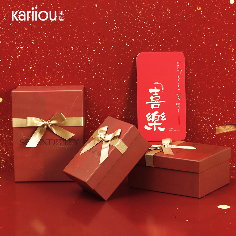 Customized high-quality double-door cardboard gift boxes - specially designed for New Year's goods packaging details Picture