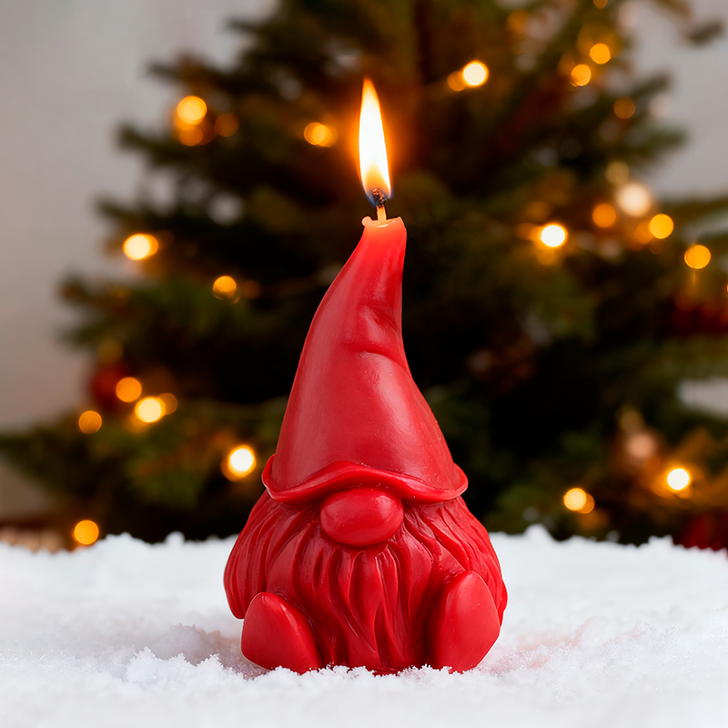 Customized wholesale sitting Santa Claus Scented Candles - Soy mixed wax smokeless formula Christmas decorative display gift box set