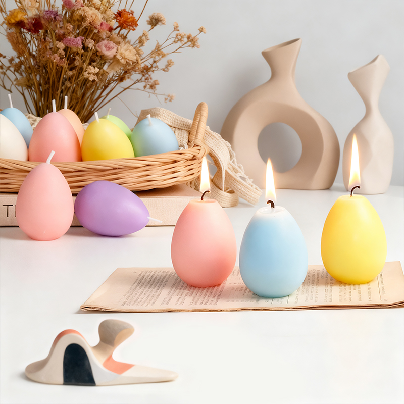 Creative Easter egg-shaped small candles - suitable Christmas decoration supplementary ornaments for religious festivals