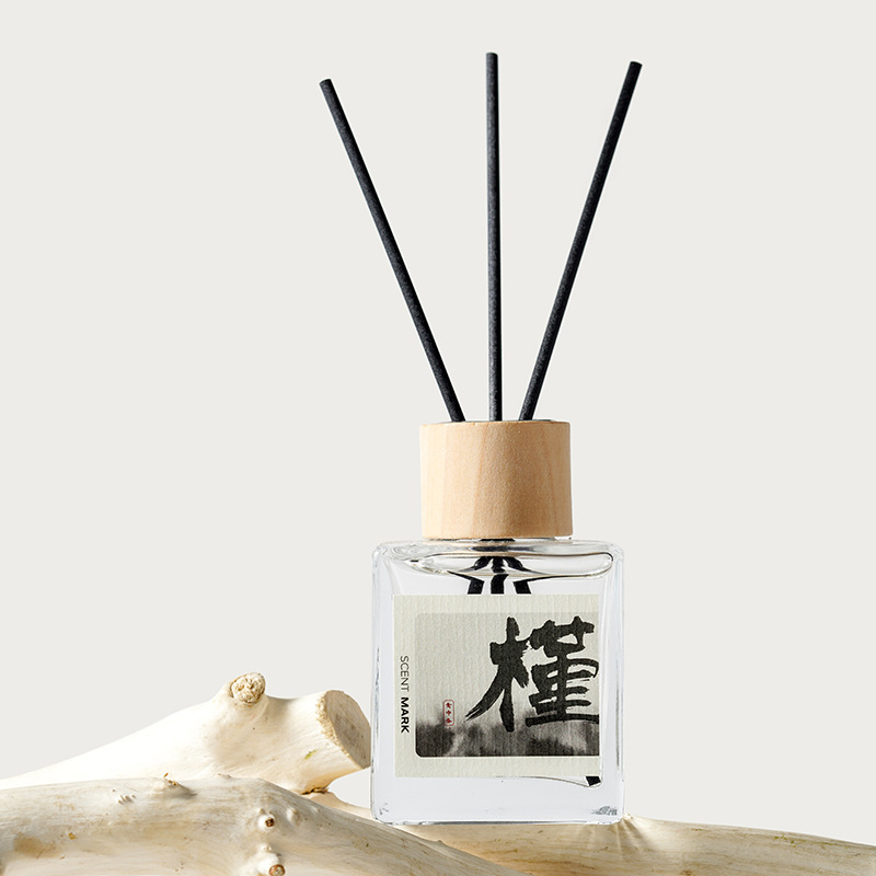 Ink Wash Painting Theme Flameless Aromatherapy (Home Edition) - Rattan Diffuser for Bedroom, Lasting Fragrance Gift Box, 100ml details Picture