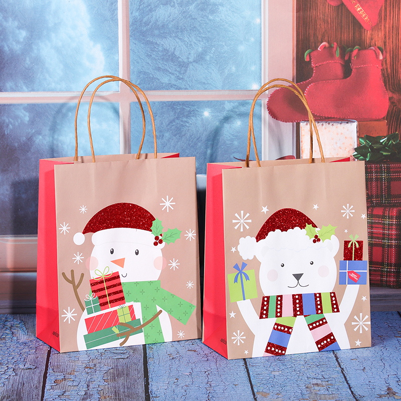 2026 新年定制款圣诞树印花牛皮纸手提袋 — 圣诞快乐主题装饰 派对礼品袋 Application Scenario