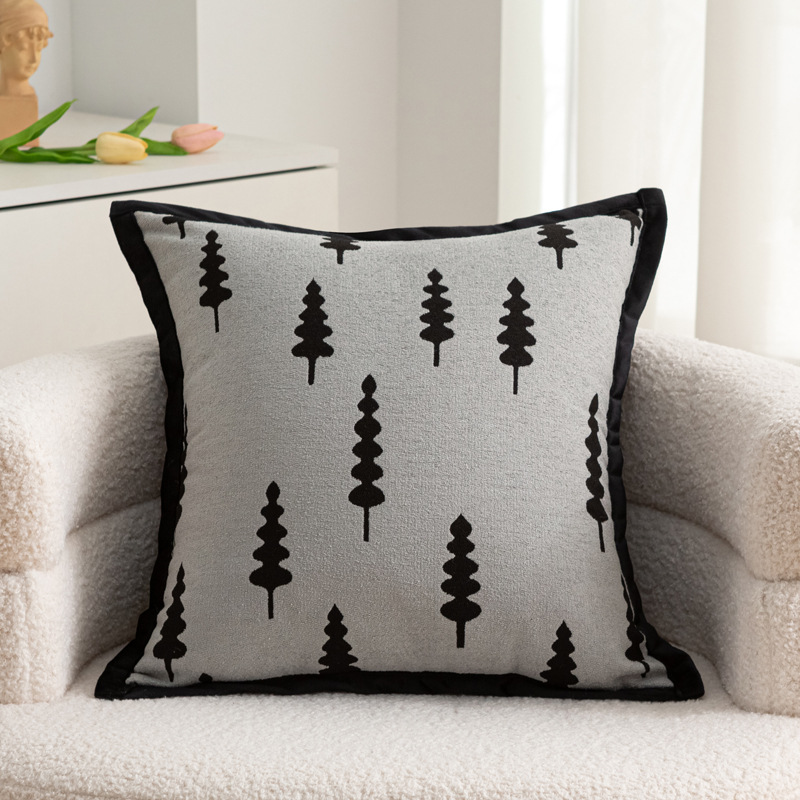 Chenille ring gauze pine forest pattern pillowcase Specification image