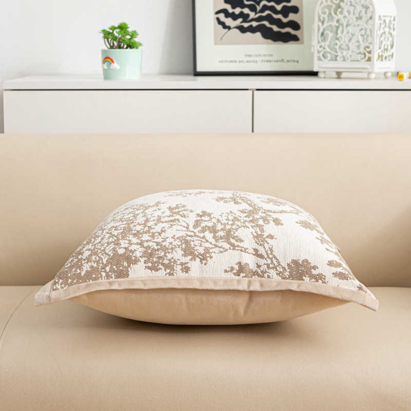 雪尼尔奶油风杨树图案抱枕套 Application Scenario