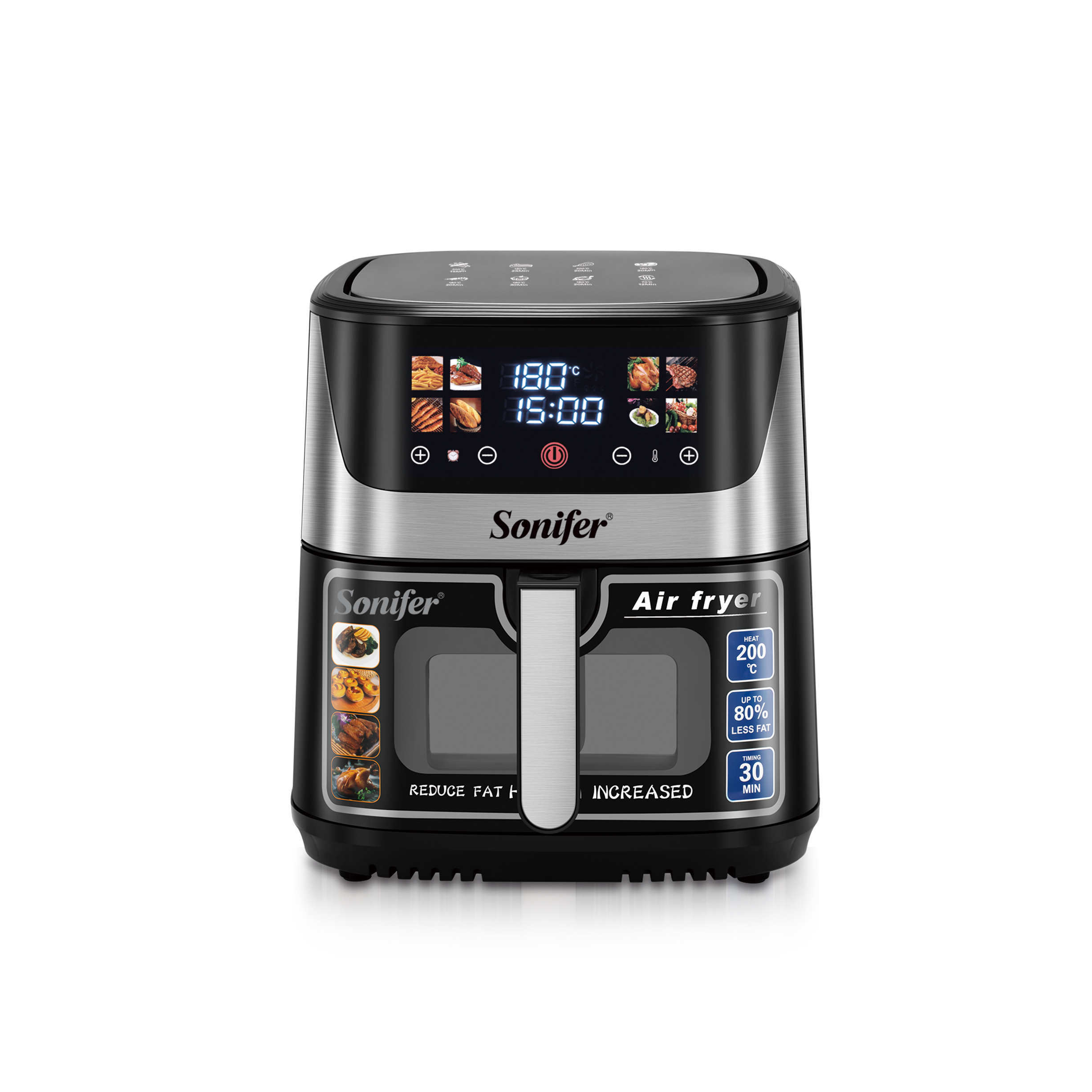 The Sonifer SF-1034S 8.5-liter large-capacity air fryer with a visual window, digital display and touch operation, 1700 watts, meets the cooking needs of the whole family