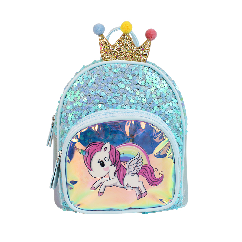 Big tail cat sequined unicorn children's backpack cartoon image Love Princess Girls Fashionable and cute children's backpack Item Picture