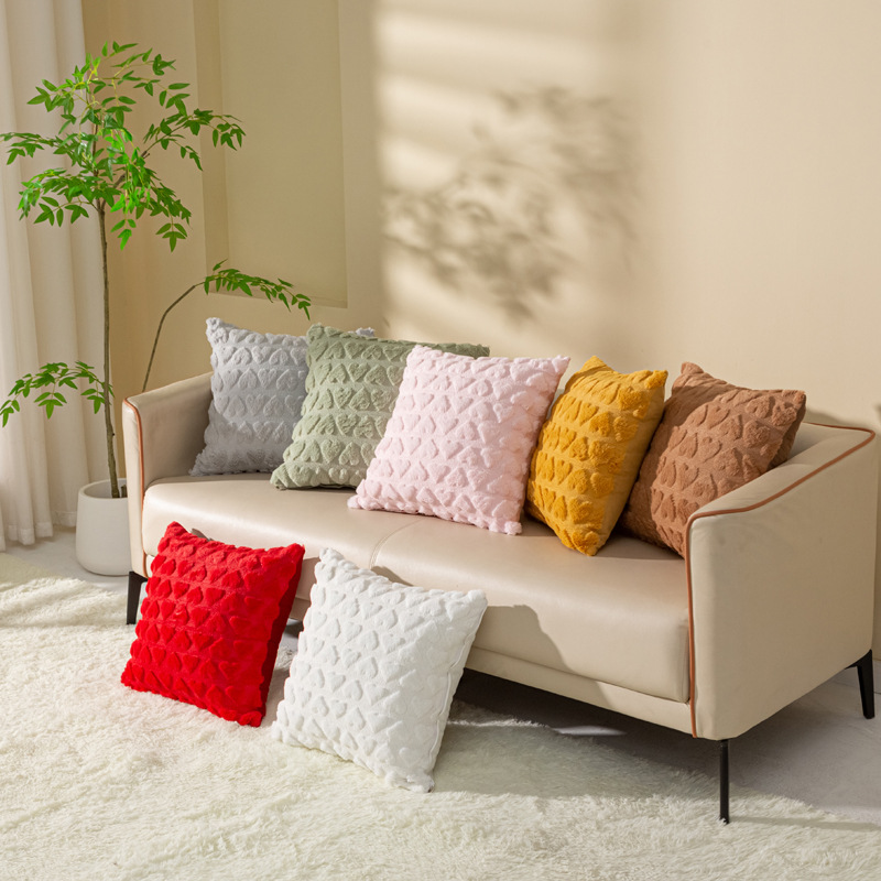 兔毛爱心抱枕套 Specification image