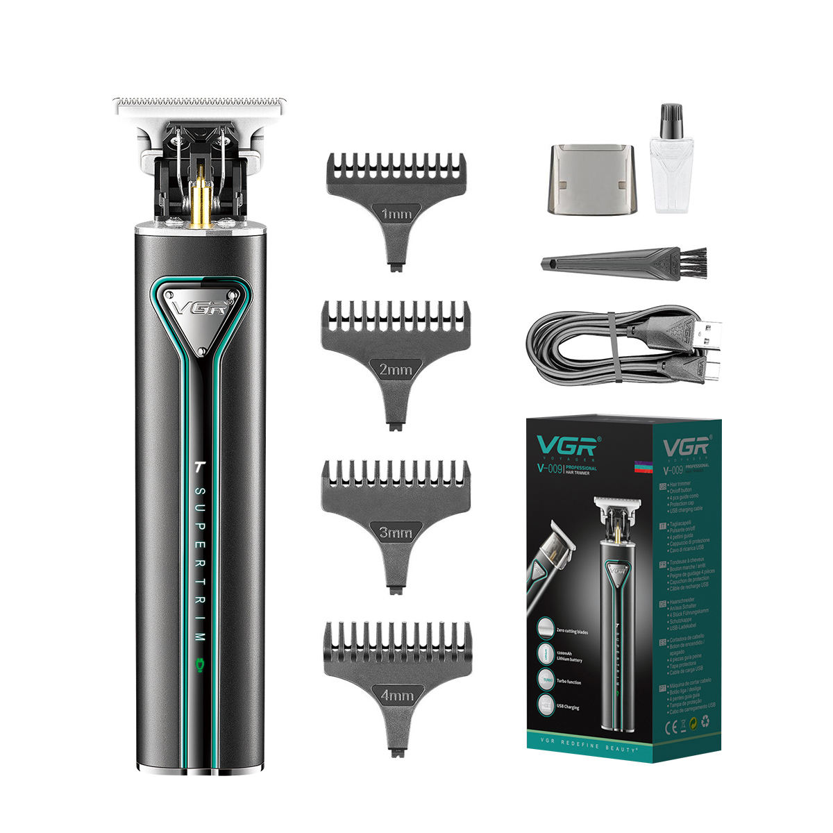 VGR V-009 Hair Clipper, beard trimmer, electric shaver, Professional wireless men's hair clipper