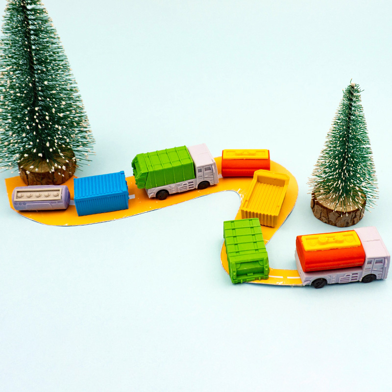 Transportation-shaped eraser Application Scenario