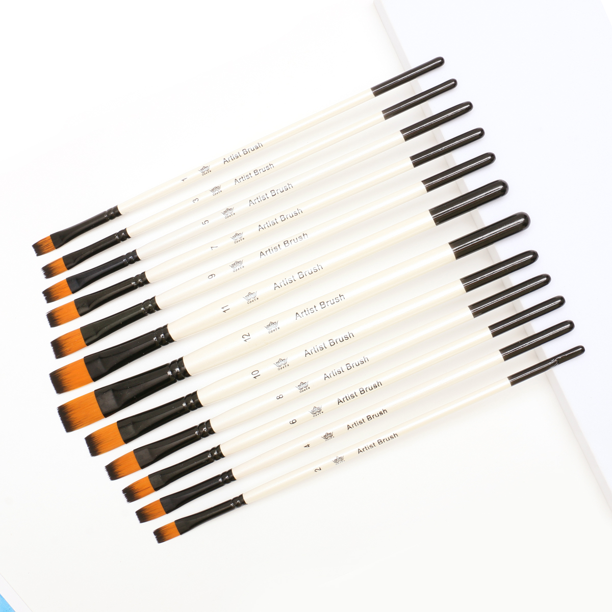 12-piece professional brush set - Multiple styles of brush tips made of nylon bristles, suitable for acrylic, watercolor and oil painting creation. Preferred art supplies for Christmas, Halloween and Thanksgiving gifts Specification image