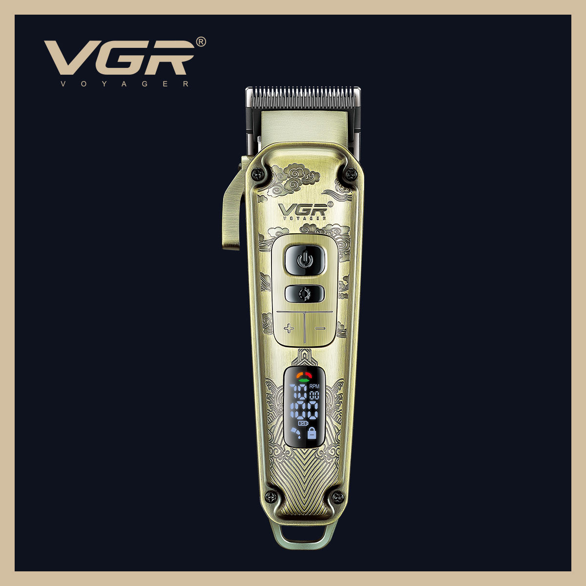VGR V-005 Retro and fashionable metal body rechargeable hair clipper suitable for men Specification image