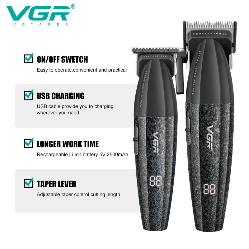 VGR V-640 DLC high-speed motor hair clipper, specially designed for barber shops, rechargeable for men Item Picture