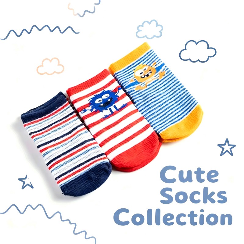 Sweet and cute children's socks - soft and skin-friendly rabbit and bear patterns