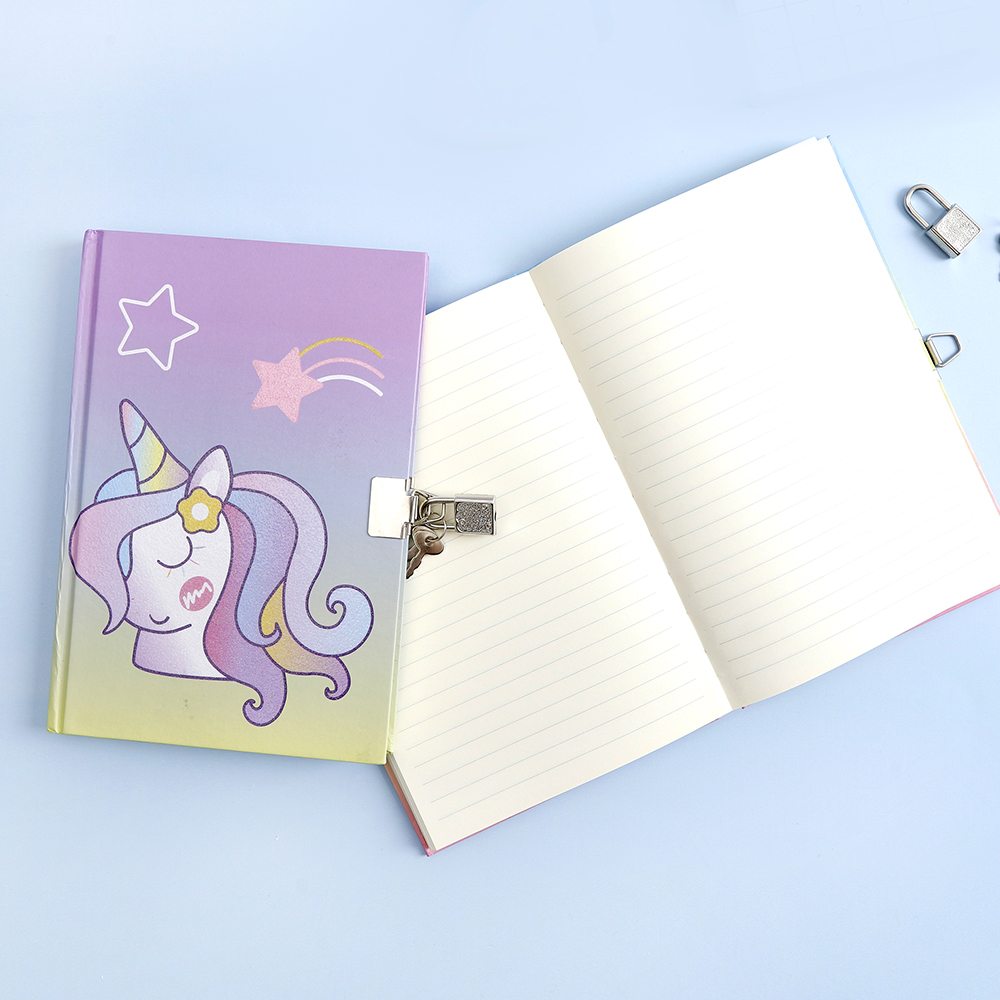 A5 Locked Notebook - A Secret Study Notebook for Girls with a Unicorn Theme Specification image