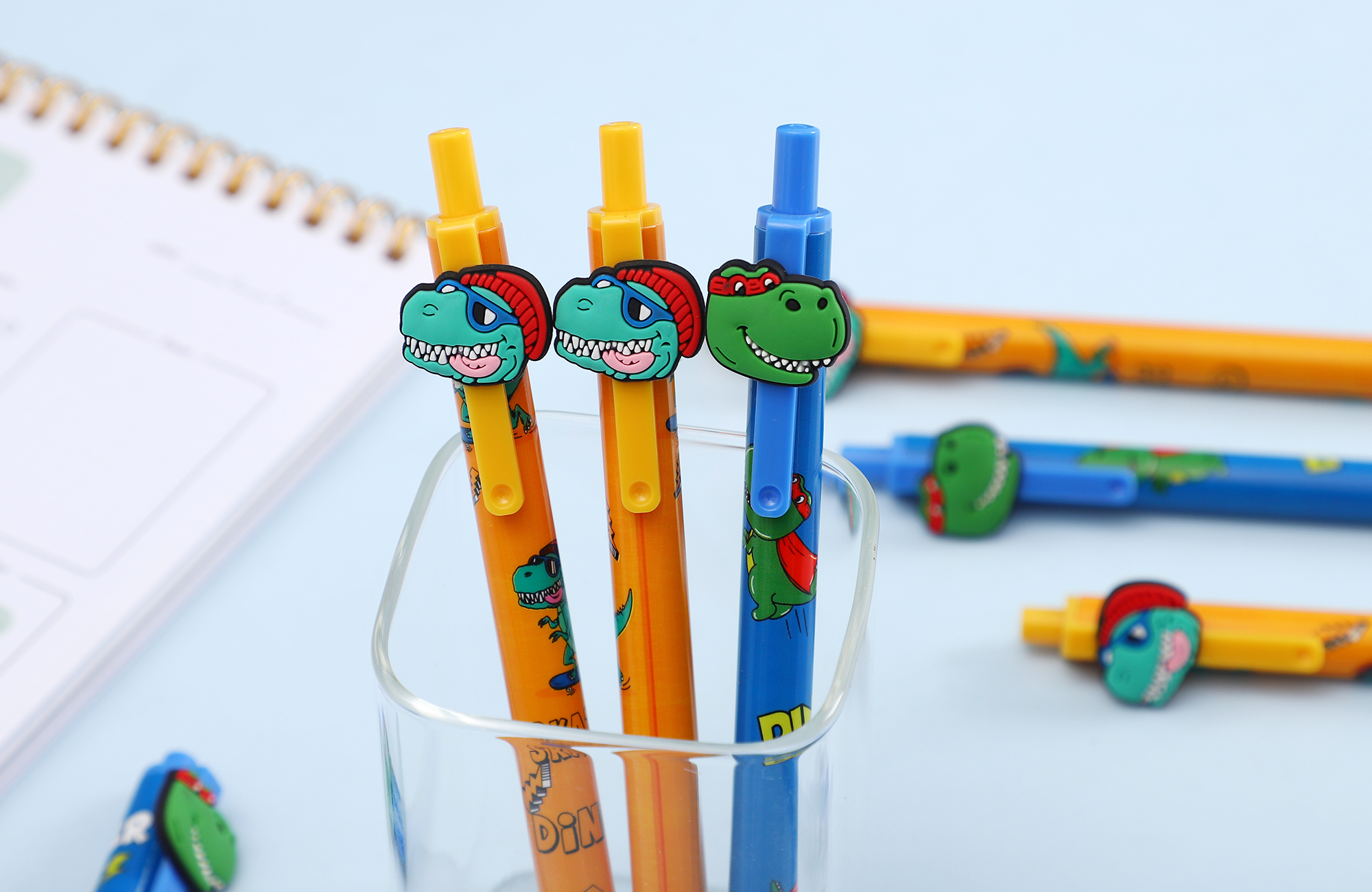 按压式贴纸圆珠笔 —— 恐龙卡通主题中性笔 小学一二年级适用 Specification image