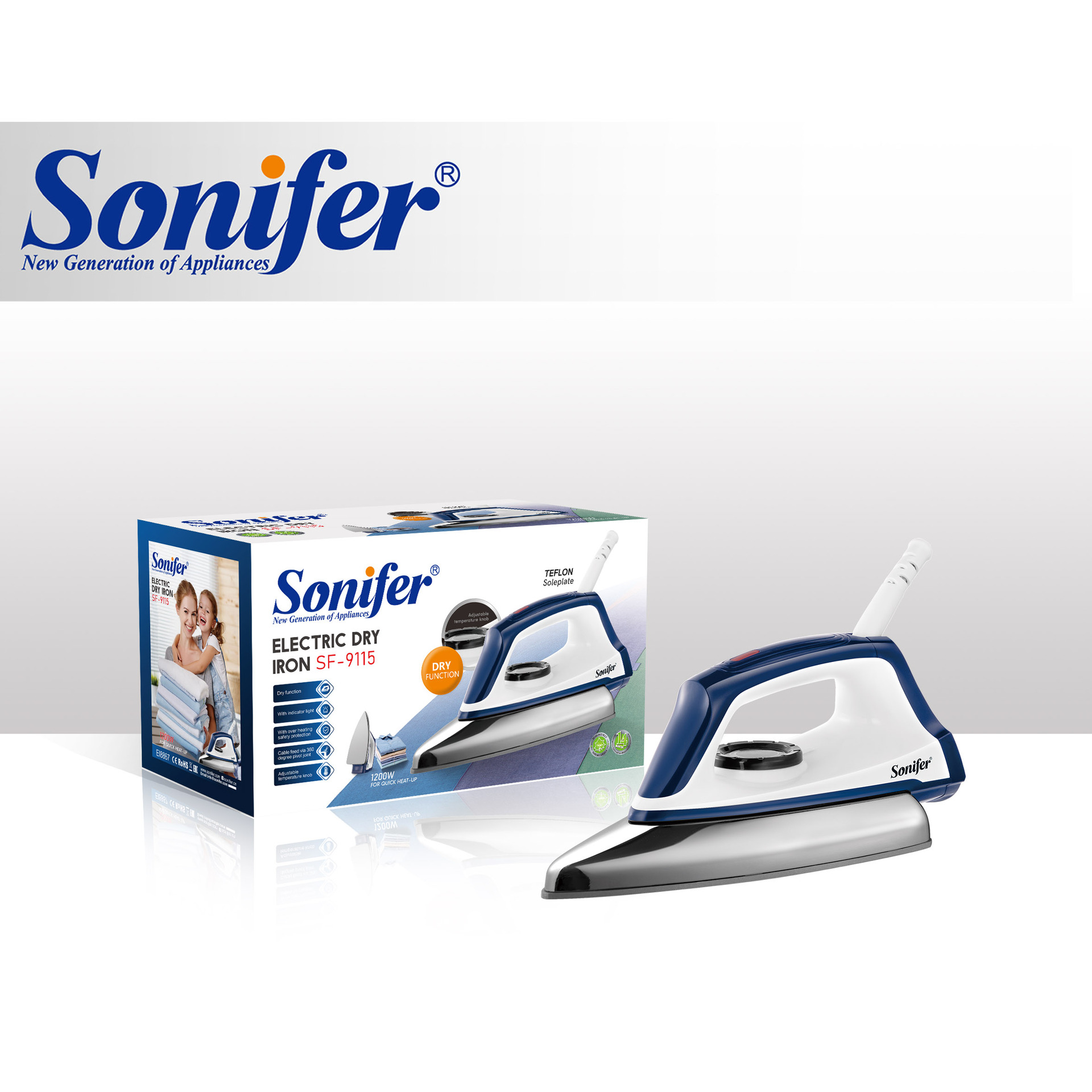 Sonifell SF-9115 European Standard Household Dry Iron (1200-watt Handheld Dry Iron Type)