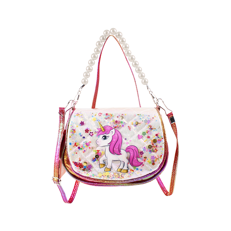 A cute, outdoor and fashionable mini Korean version crossbody bag for girls in the shape of a big-tailed cat cartoon unicorn Specification image