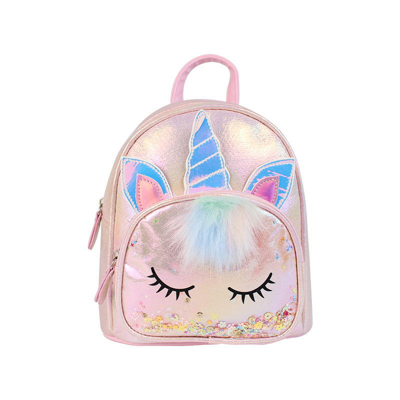 Large-tailed cat, sequined unicorn, cute plush children's backpacks, cartoon girls, fashionable children's bags wholesale