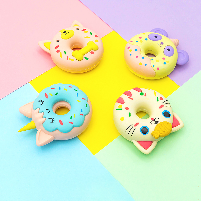 Animal donut-shaped eraser Item Picture