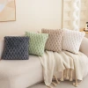 Faux rabbit hair diamond-shaped pattern pillowcase Item Picture