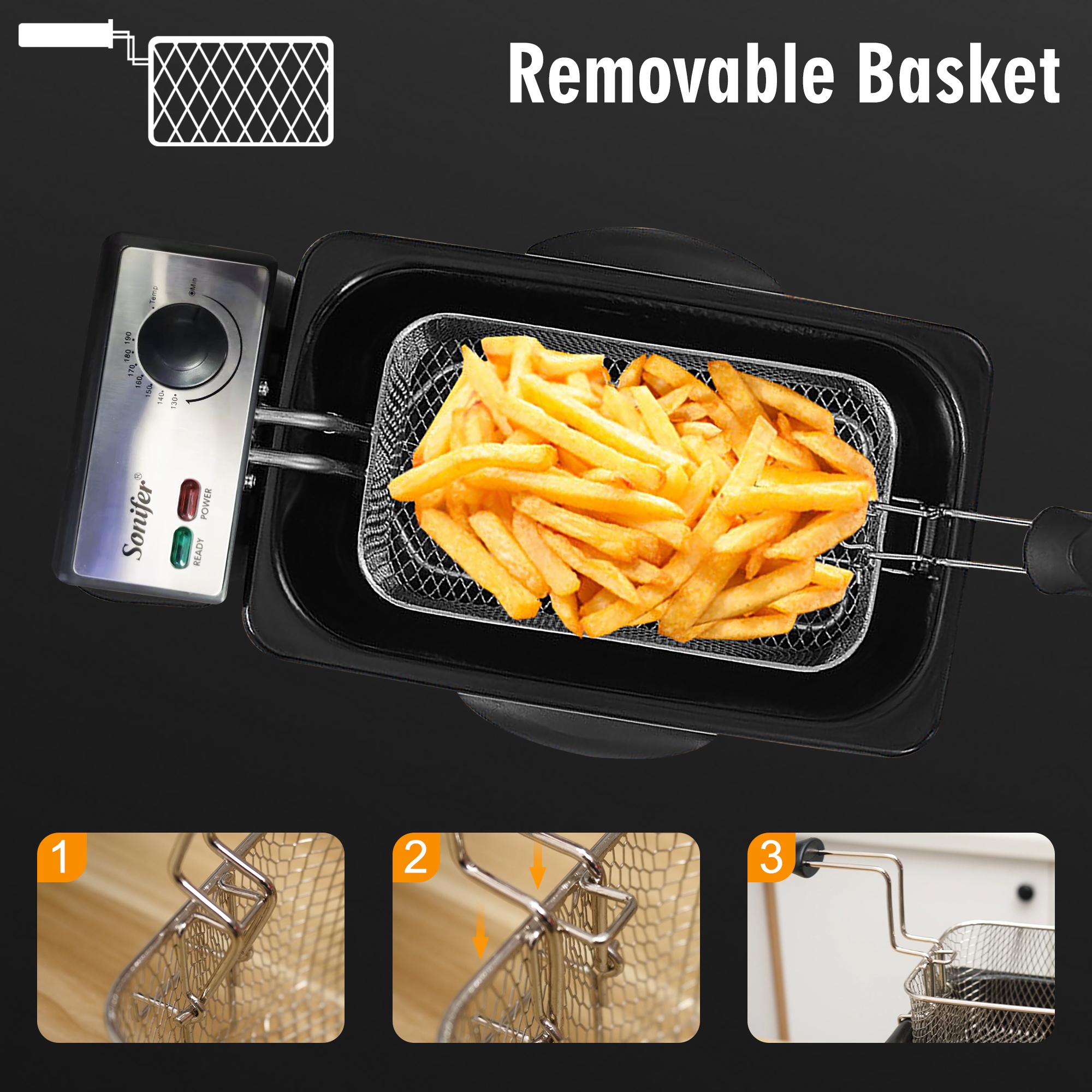 Sonifer SF-1004 专业级不锈钢大容量油炸锅 6.0 升 2400 瓦 带可调式温控器 Application Scenario