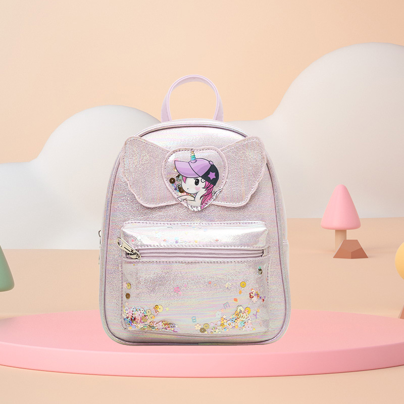 Big tail cat sequined children's trend unicorn little wing cartoon bag Princess girls' fashionable and cute children's bag Application Scenario