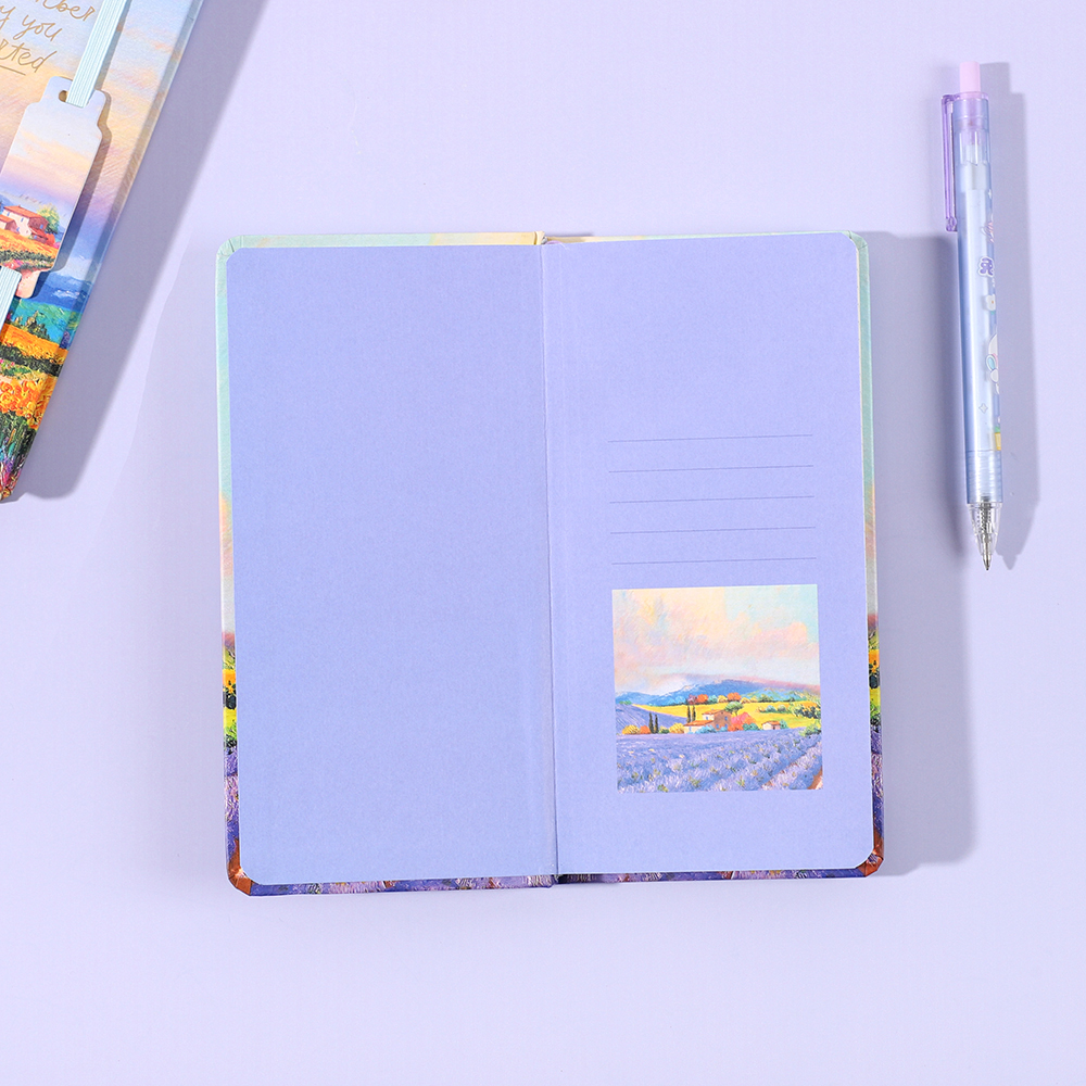 Landscape pattern pocket notebook - A portable and easy-to-carry notebook with a fairy tale town theme Specification image