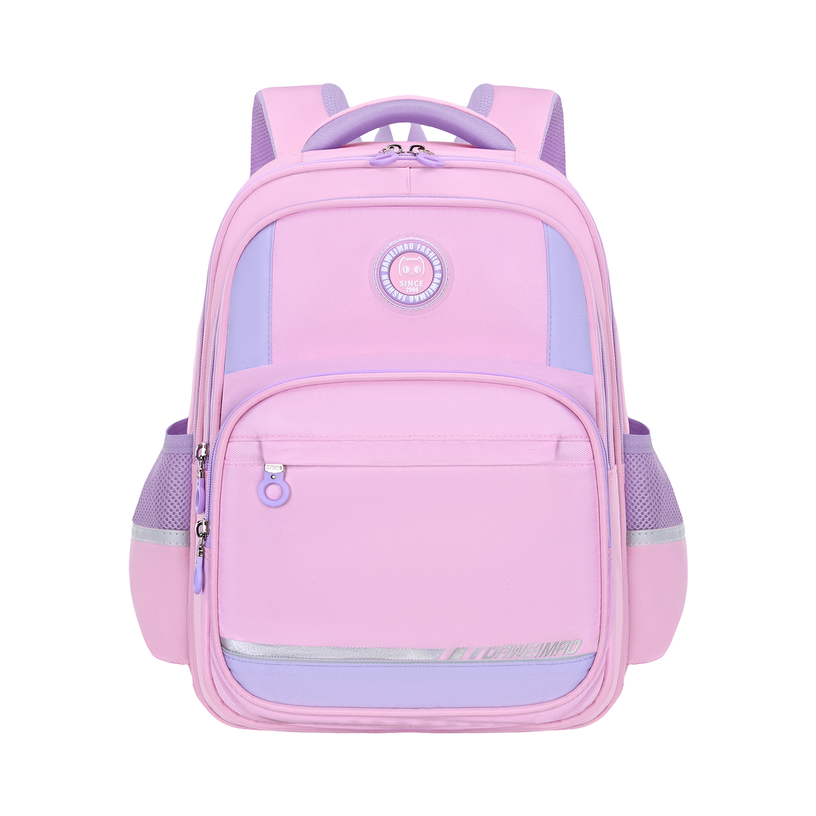 The Big-Tailed Cat Primary School student classroom Spine Protection and Pressure Relief Backpack features adjustable shoulder straps, ultra-light and waterproof, and large capacity with multiple layers Specification image