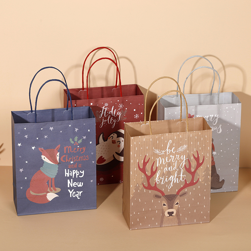New Christmas gift tote bag - made of recyclable kraft paper, available for wholesale details Picture