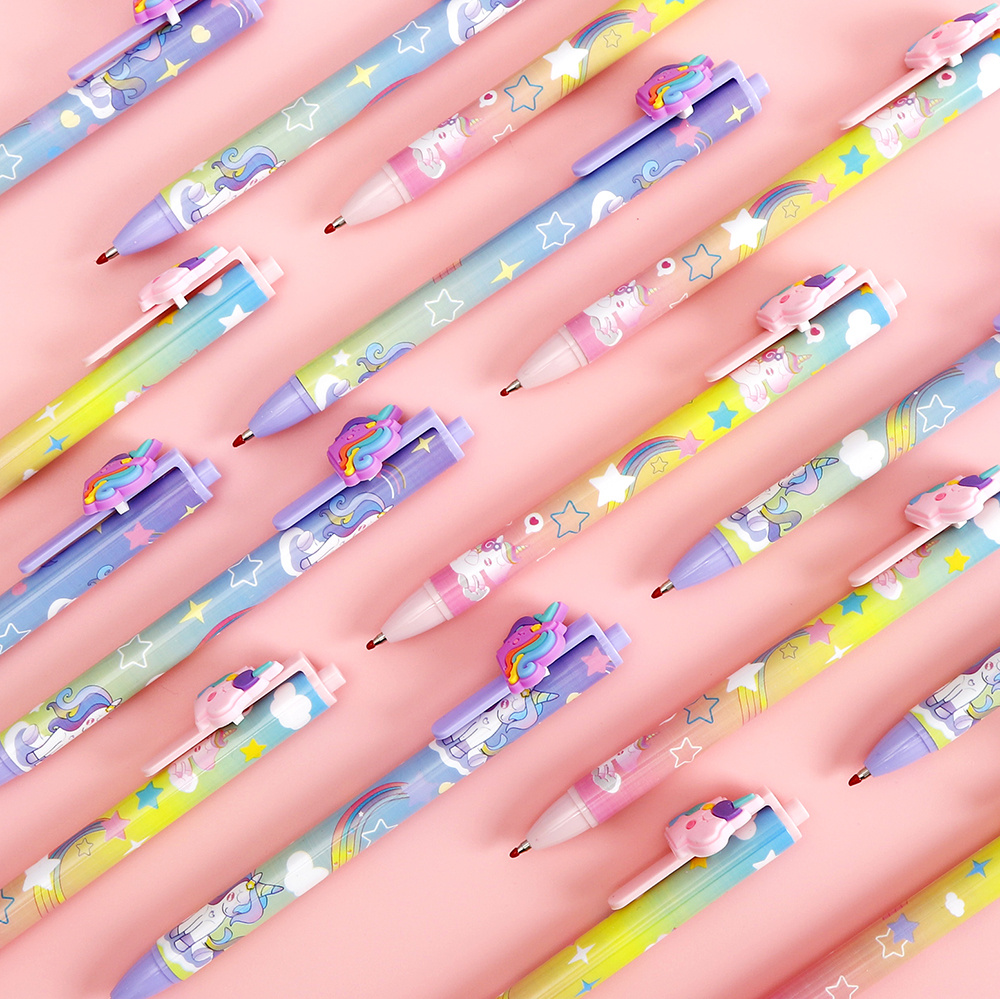 独角兽挂饰按动中性笔 —— 卡通可爱款 女生学生文具 Application Scenario