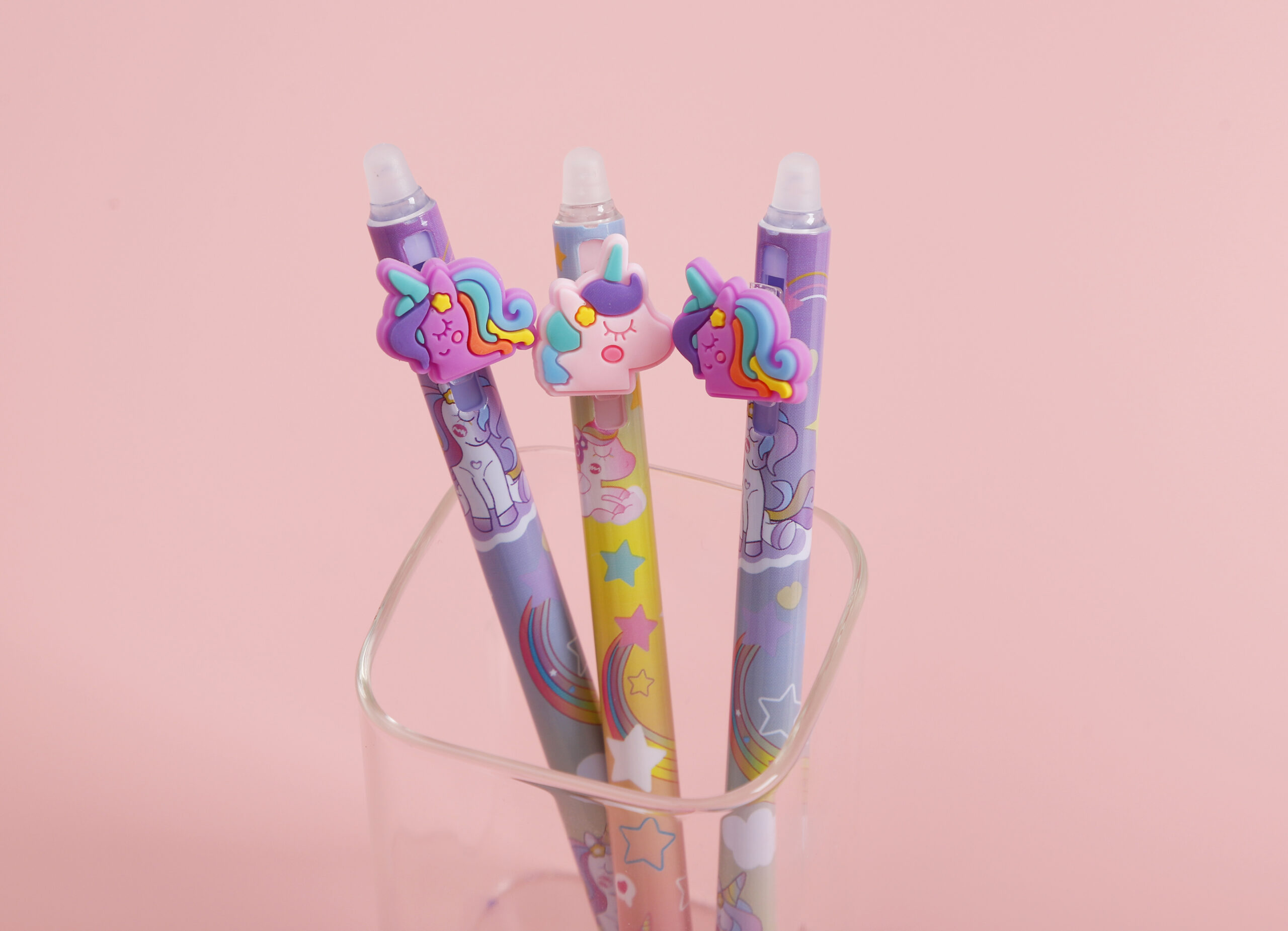 Student erasable Pen - Unicorn Cute pendant style thermal erasable gel pen Specification image