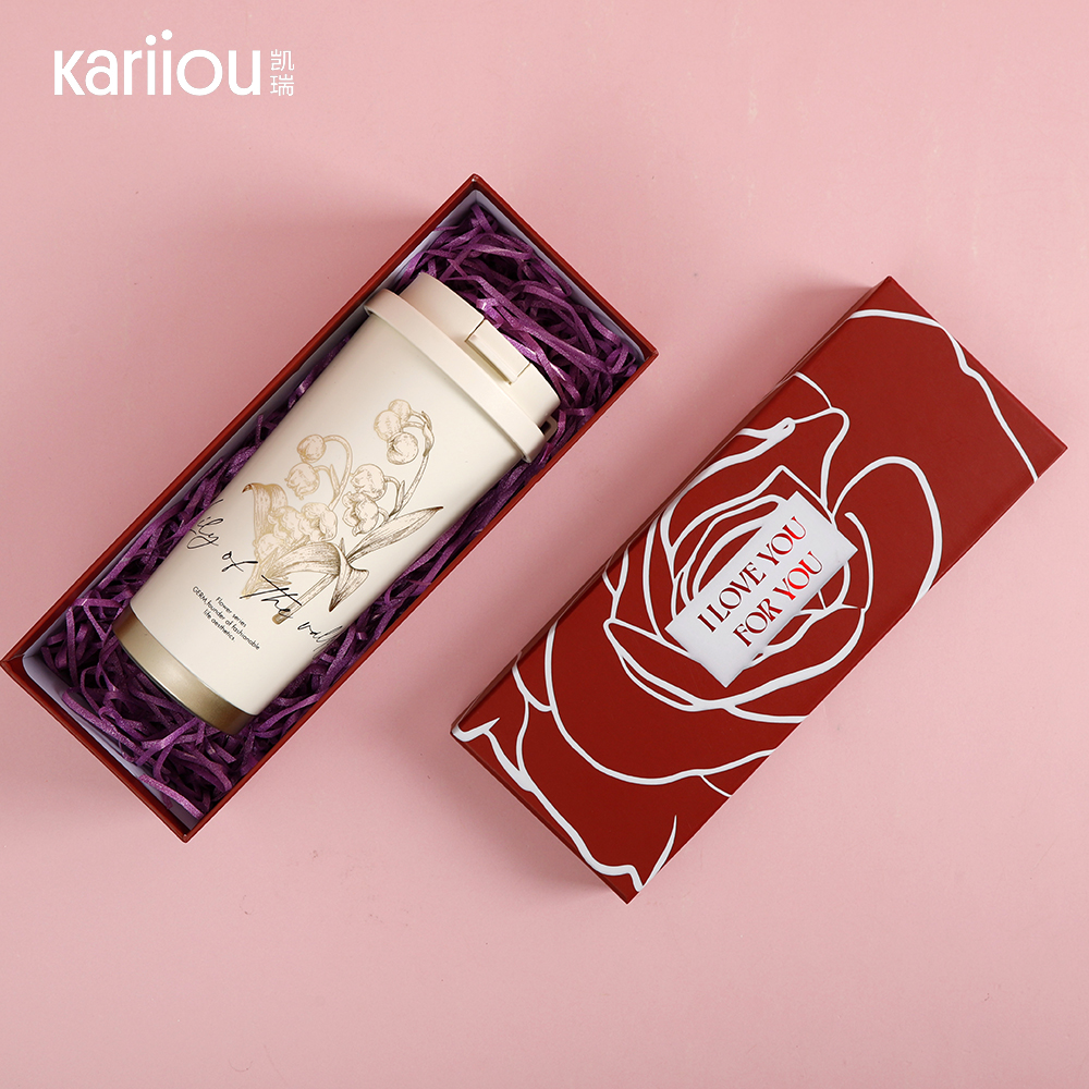 Elegant small-batch customized Rectangular Water Cup Gift Box - Thickened inner lining design, special hard paper box for insulated cup packaging, preferred for birthday gift packaging details Picture