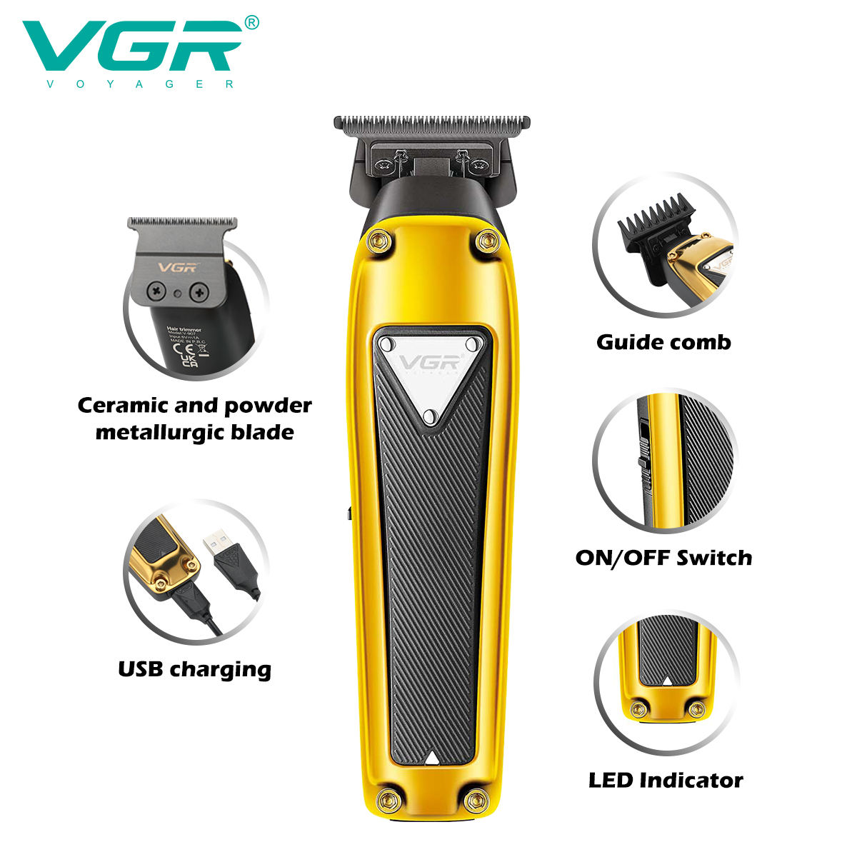 VGR V-907 Professional ceramic blade hair clipper 10,000 RPM brushless motor suitable for men Application Scenario