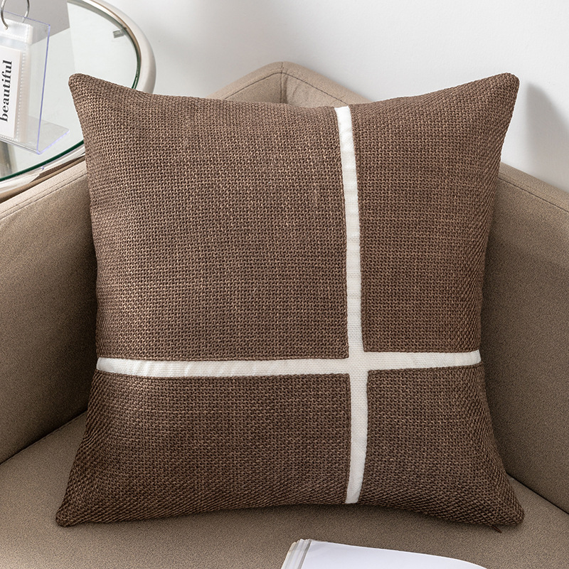 Cotton and linen cross-shaped pillowcase Specification image