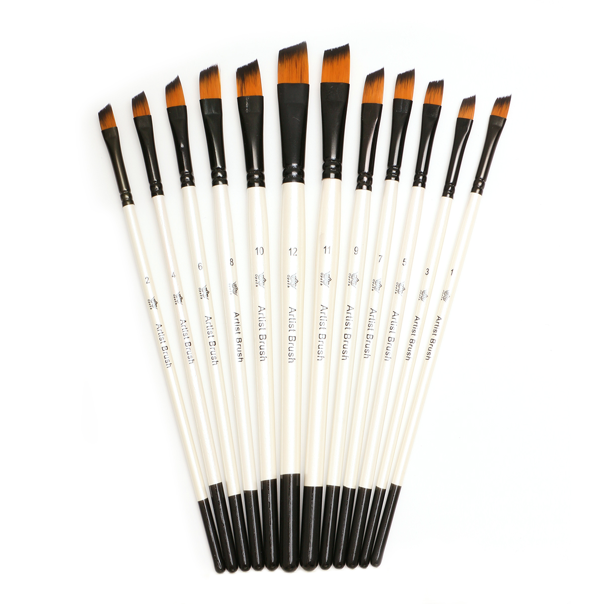 12-piece professional brush set - Multiple styles of brush tips made of nylon bristles, suitable for acrylic, watercolor and oil painting creation. Preferred art supplies for Christmas, Halloween and Thanksgiving gifts Application Scenario